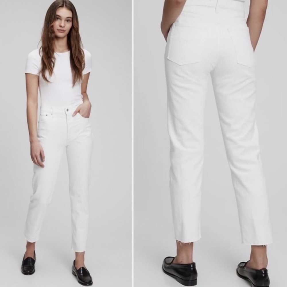 Gap cheeky straight high rise white denim Jeans!!! - Picture 3 of 7